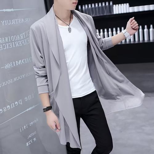 潮牌长款外套冰丝防晒衣帅气风衣
