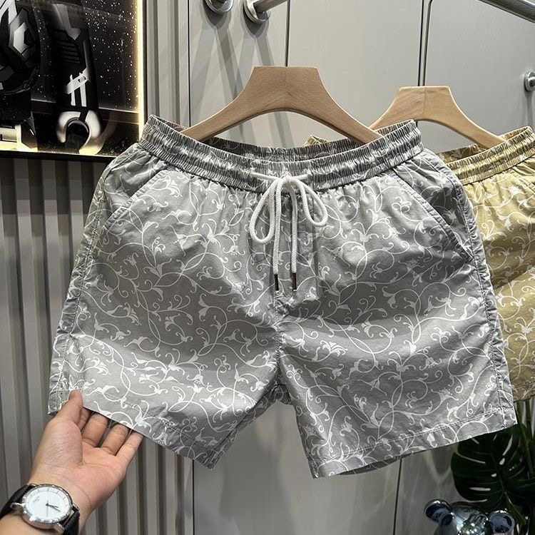 裤子男夏季冰丝速干ins印花五分短裤宽松直筒运动裤薄款居家睡裤,男装,短裤,淘宝优惠券,粉丝福利购,淘宝优惠卷