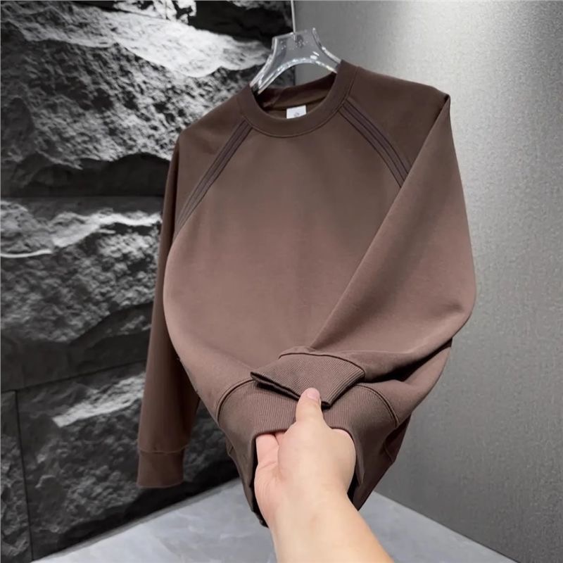 简约潮牌百搭纯棉宽松圆领卫衣男