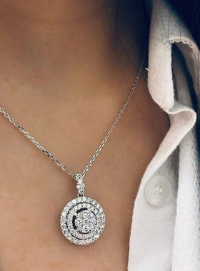 Creative Hollow Multi-layer Ring Pendant Necklace Full Of