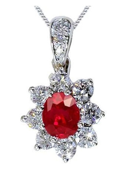 Creative Necklace Exquisite Floral Pendant White K Red