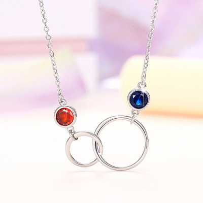 Trendy Niche Design Necklace Extremely Simple Double Ring