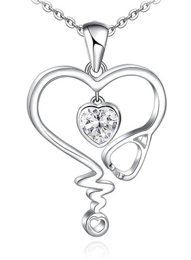 Necklace Creative Stethoscope Design Necklace Heart