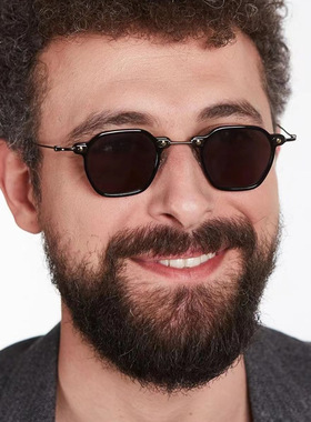 日系moleubak欧美小框欧美复古太阳镜新款墨镜时尚多边形金属