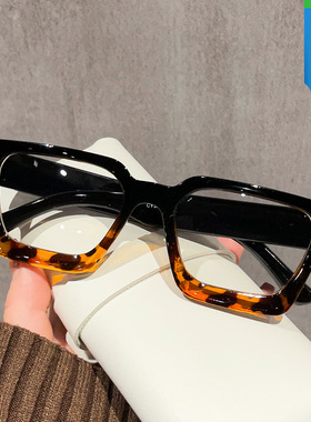 日系Moleubak质感厚边方框眼镜架装饰街头穿搭平光镜欧美可配