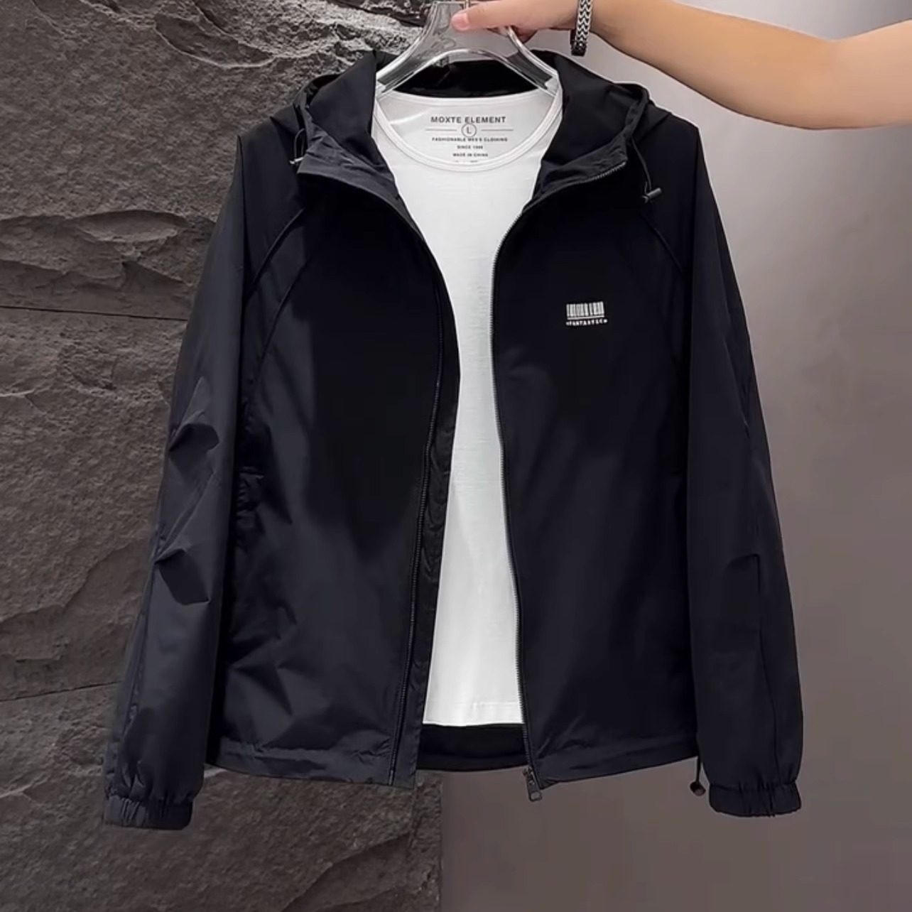 机能工装外套男装2025秋季新款冲锋衣防风衣服连帽夹克男宽松上衣,男装,夹克,淘宝优惠券,粉丝福利购,淘宝优惠卷