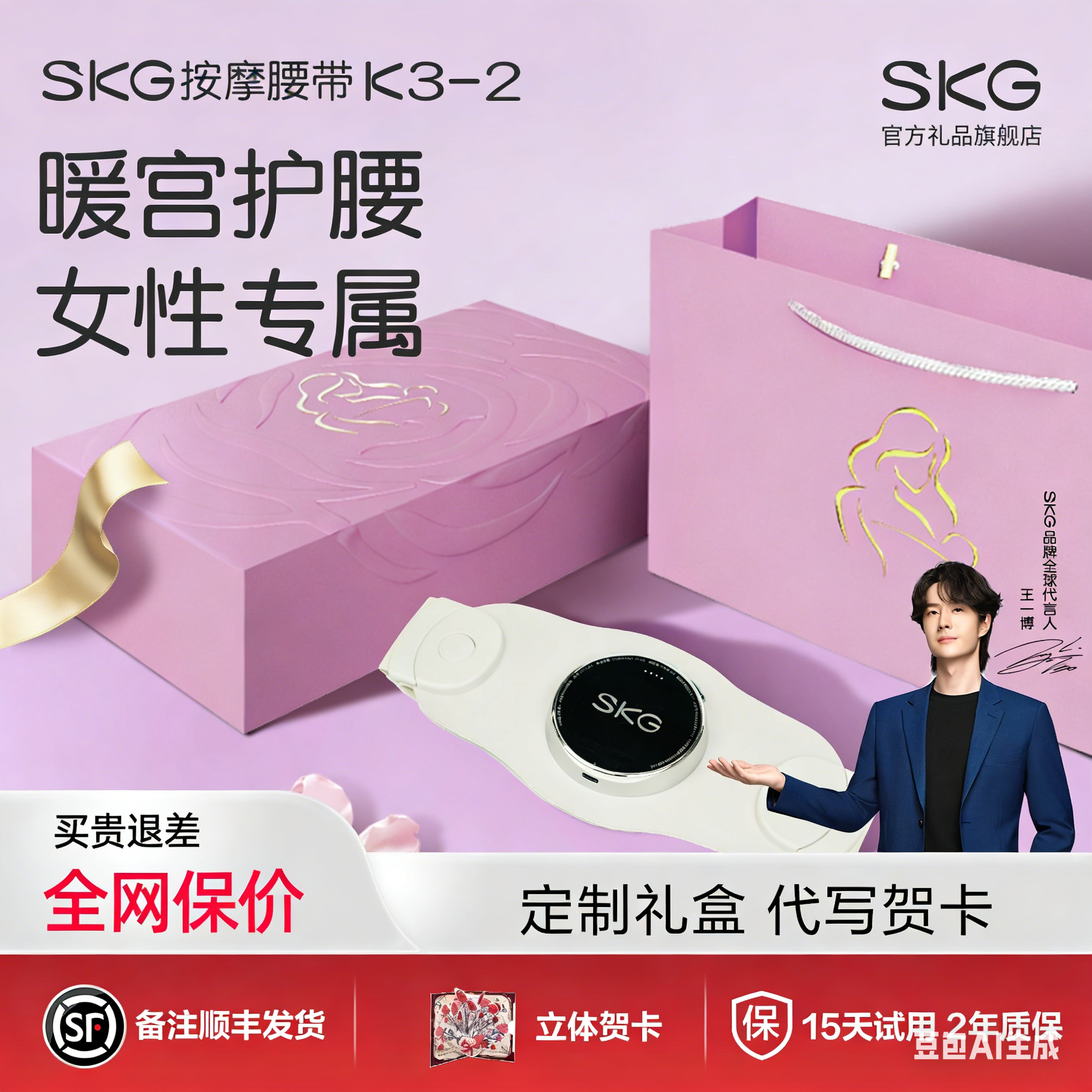 SKG腰部按摩仪孕妇产妇礼物产后宝妈月子实用老婆生日闺蜜暖宫带