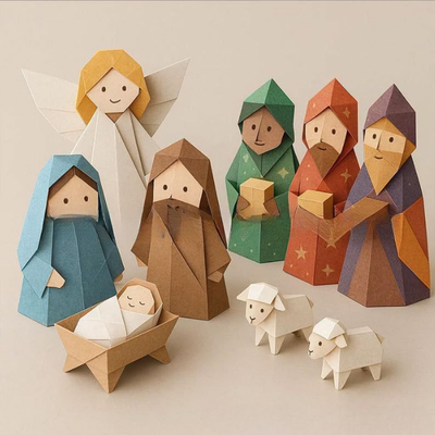 圣诞礼物手工折纸剪纸玩具