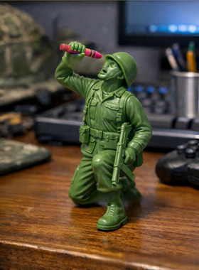 新款Funny Green Army Man绿色士兵小人MRE军人小兵手办模型摆件