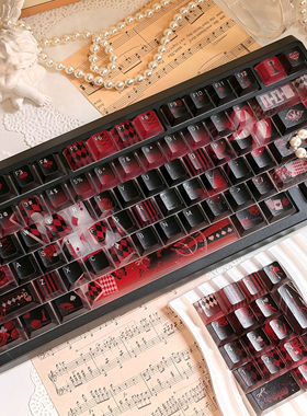 龙乘  失落爱丽丝键帽 119键雾透光原厂高度适配机械键盘键帽hi75