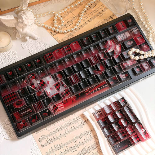 龙乘  失落爱丽丝键帽 119键雾透光原厂高度适配机械键盘键帽hi75