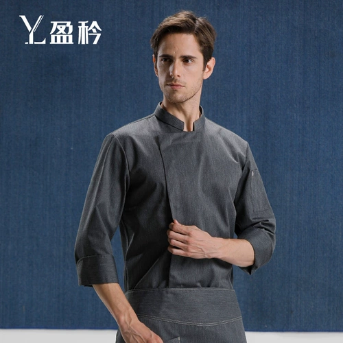 Костюм шеф -повара Мужской высокий отель отеля Western Restaurant Poor Kitchen Bakery Restaurant Работая одежда с длинной зимней хлопком