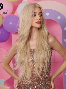 Barbie lace Golden Wave Long curled Wigs芭比蕾丝金色长卷假发