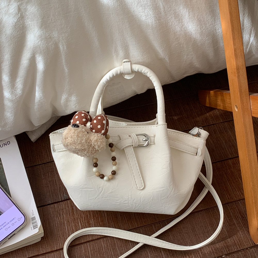 高级感小众白色手提包女小拎包2026春季新款时尚百搭通勤斜挎包