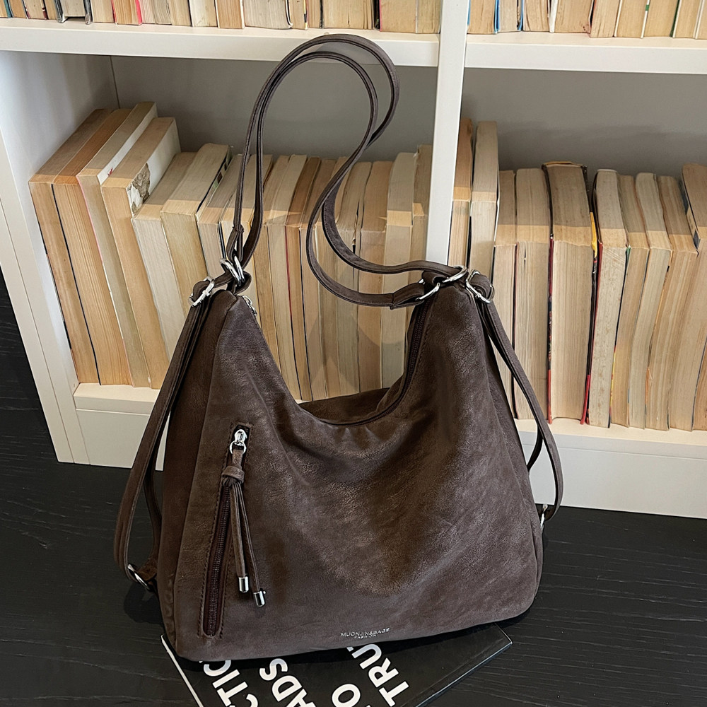 高级感复古托特包女多功能单肩双肩包2026春季新款时尚百搭通勤包