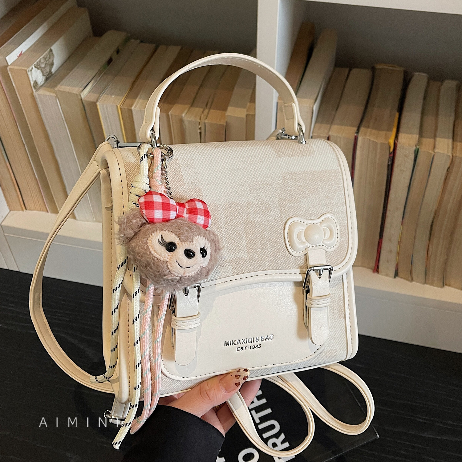 高级感蝴蝶结少女风双肩包女小型2026春季新款时尚百搭日常小背包