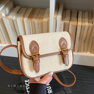复古小众撞色翻盖斜挎包女剑桥包2026春季新款时尚百搭日常通勤包