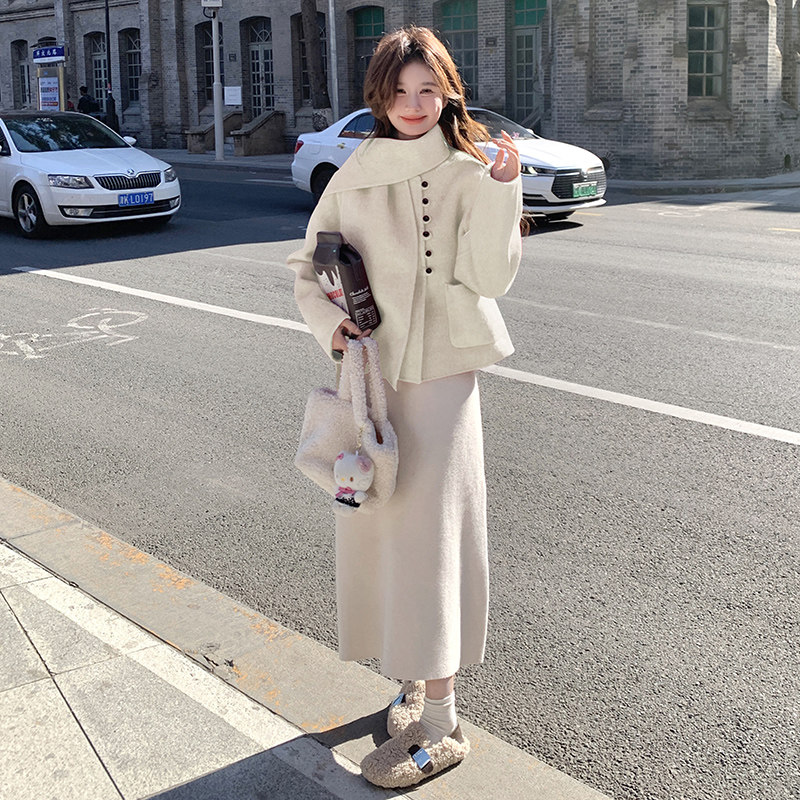 2C036-Y300-P245-K390可可旅拍双面羊毛大衣90羊毛（送围巾）,女装毛呢外套,2C036