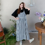 夏季新款黑T+格子吊带裙两件套RF2C036-T502-P135-K198，女装套装/套裙，2C036