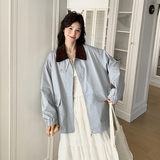 短款宽松型长款薄款风衣皮衣韩版翻领长袖小个子工装春秋小个子，女装风衣，2C036