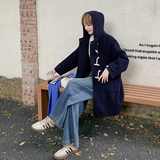 清清藏青色韩系牛角扣正70双面羊毛大衣RF2C036-Y600-P255-K388，女装毛呢外套，2C036