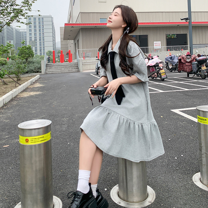夏季减龄连衣裙（送领带）2C036-L256-P105-K168,女装连衣裙,2C036