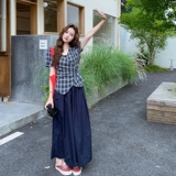 夏季新款格子上衣+阔腿裤两件套RF2C036-T520-P155-K228，女装套装/套裙，2C036