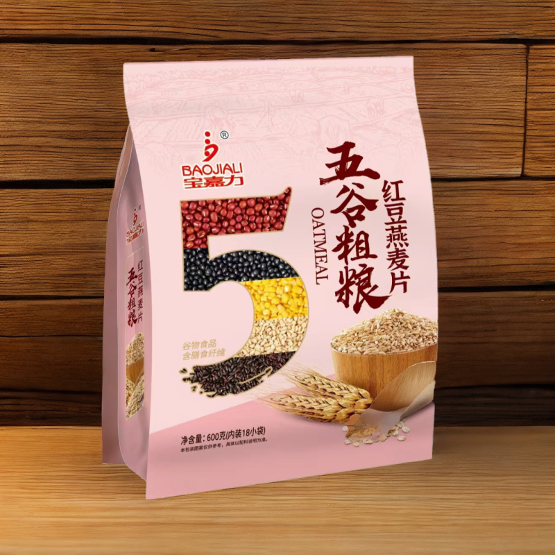 新品宝嘉力600g无加蔗糖五谷粗粮红豆燕麦片18小袋装早餐冲饮食品