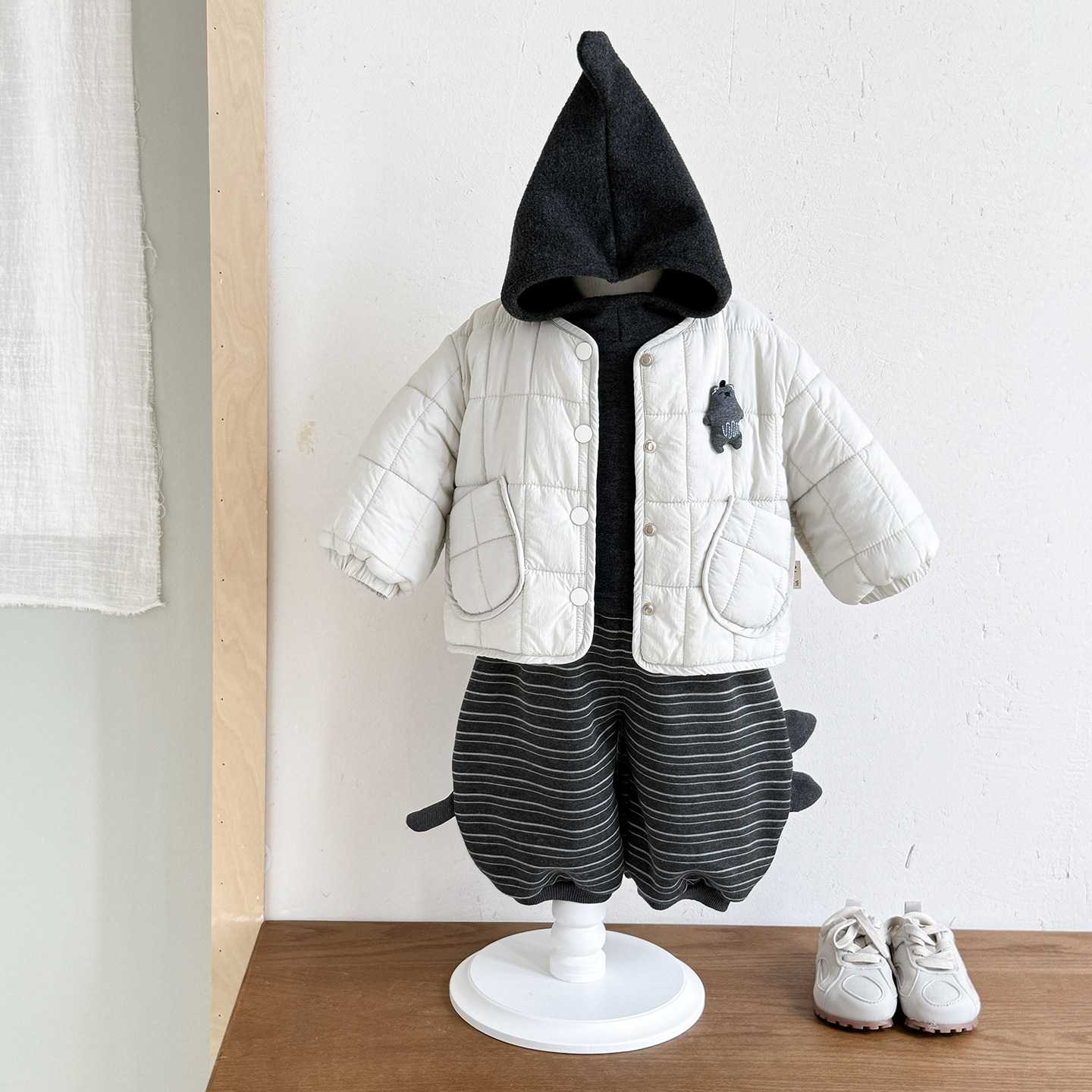 男童秋冬季加绒加厚保暖棉服洋气