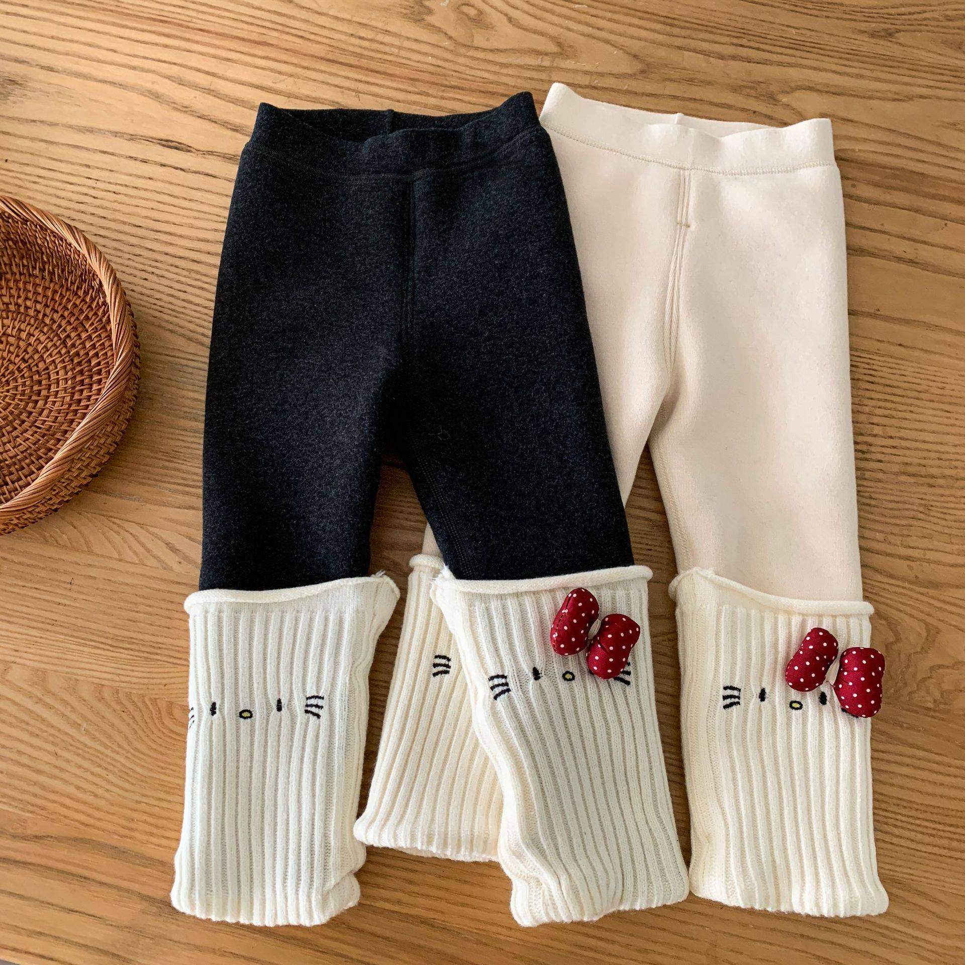 女童打底裤冬装新款加绒加厚儿童裤子女宝长裤