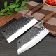 高硬度制锻造菜刀不锈钢锤纹工艺木柄厨房刀具锋利耐用家用切菜刀