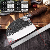 优质400系列不锈钢切瓜刀天然实木柄手工锻造开刃华林厨房刀具