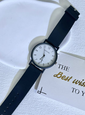公务员学生中高考试专用石英手表 小众ins简约冷淡风男女情侣潮流