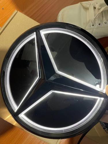 W205改装发光车标黑标白光led