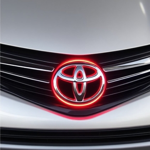 彩色丰田发光车标粘贴中网标机盖标适用于锐志普拉多皇冠白色蓝色