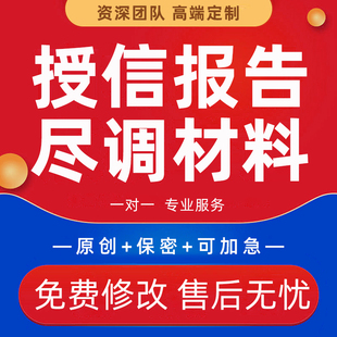 银行授信报告代写企业项目融资贷款尽职调查材料债券募集说明PPT