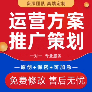 运营方案活动推广策划代写设计项目简介合作计划书营销方案ppt制