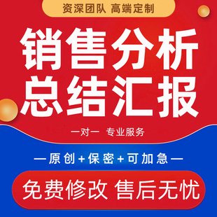 市场销售数据统计分析总结汇报PPT代做月度业务业绩部门报告代写