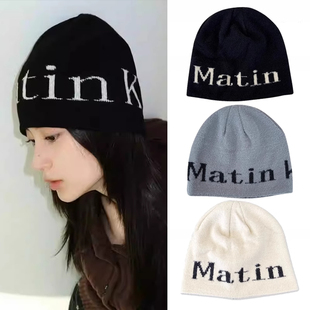 包上恩同款matinkim帽子秋冬街头风潮酷女针织冷帽保暖护耳堆堆帽