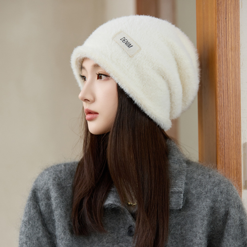 冬季帽子女护耳保暖一体帽毛绒