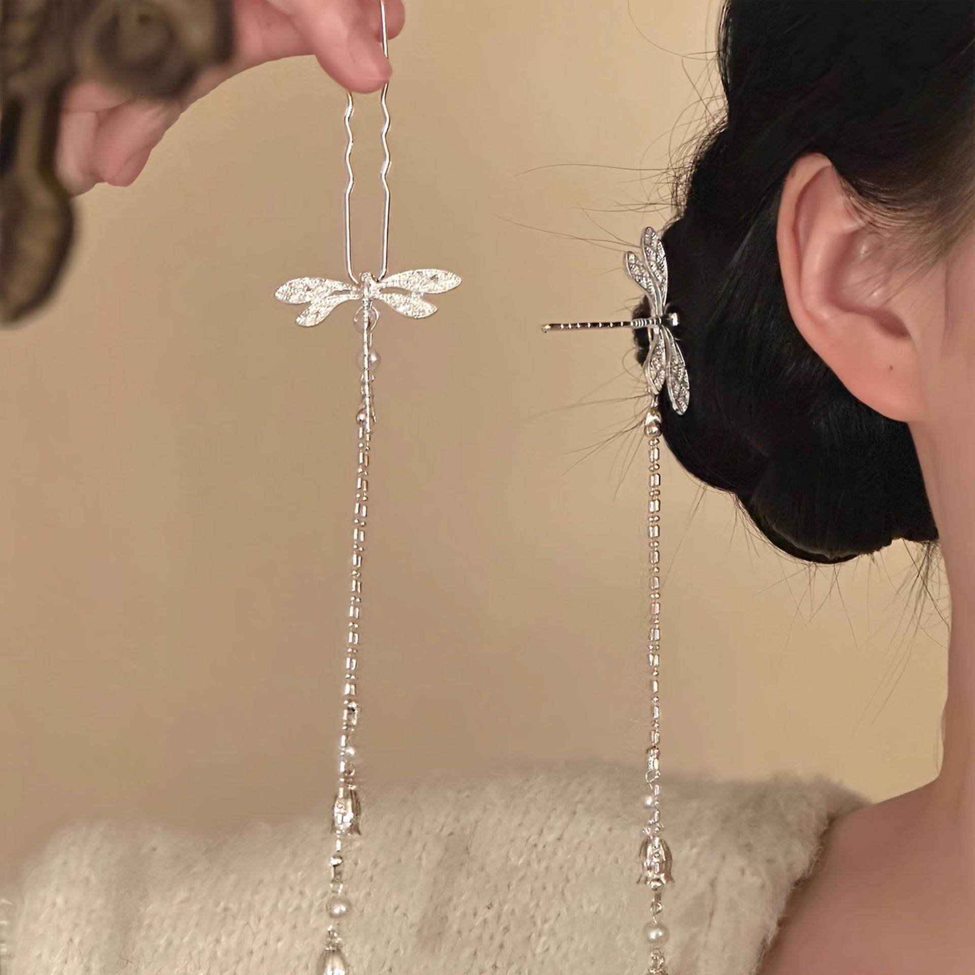 新款「比翼双飞」银色蜻蜓流苏型发簪新中式头饰女古风发饰,饰品/流行首饰/时尚饰品新,发饰,淘宝优惠券,粉丝福利购,淘宝优惠卷