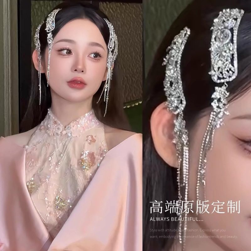 新中式银色满钻流苏发夹民族风发饰小众设计镶钻夹子精致轻奢配饰,饰品/流行首饰/时尚饰品新,发饰,淘宝优惠券,粉丝福利购,淘宝优惠卷