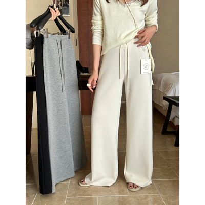 柠檬绿茶-韩系简约云莫棉垂感微弹休闲裤TM-1622