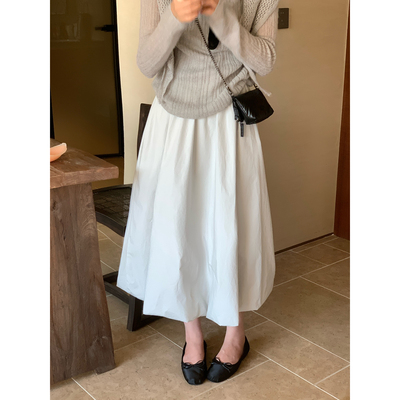 柠檬绿茶-早春日系高级感挺阔蓬蓬裙花苞裙半身裙10226