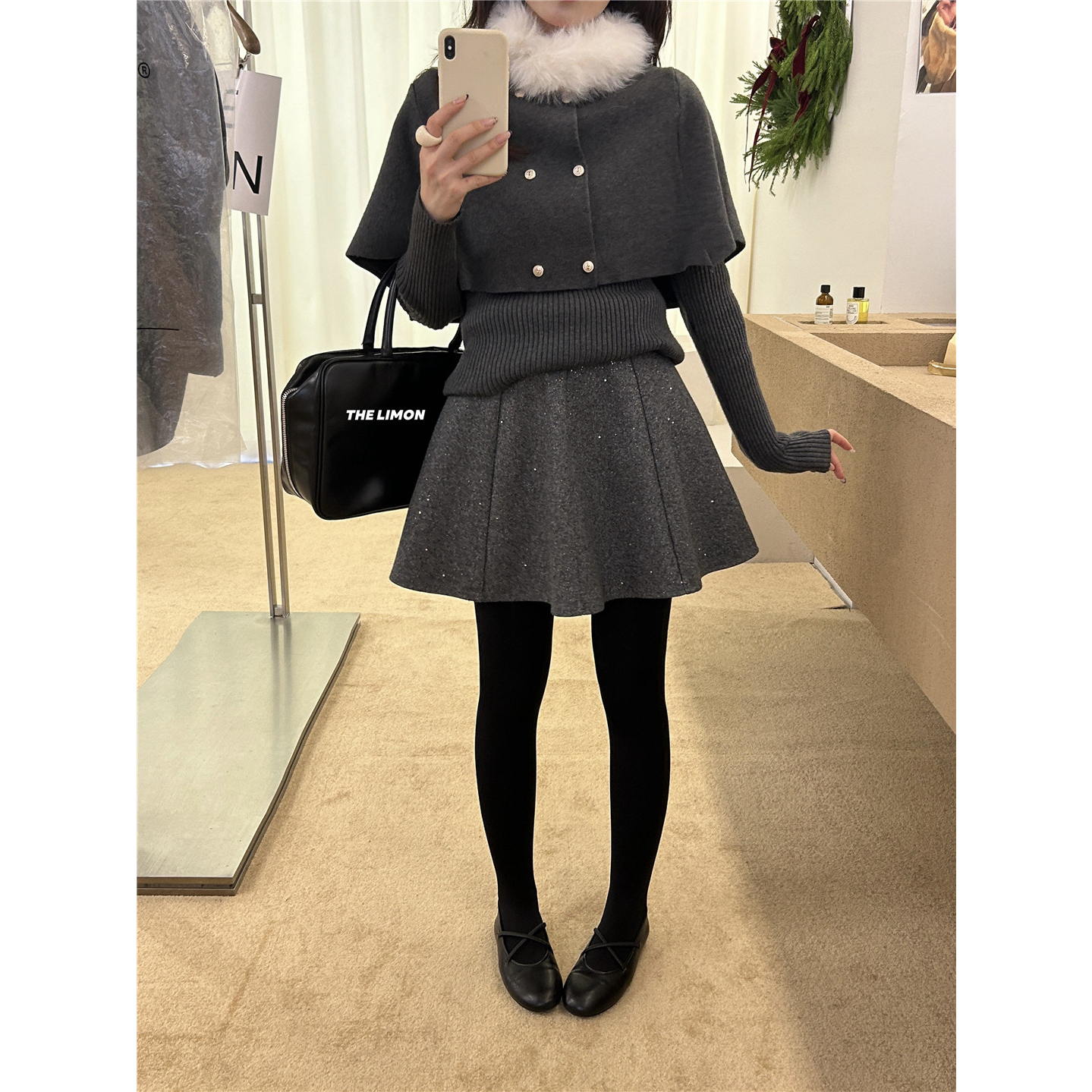 柠檬绿茶-Blingbling高智千金感A字版显瘦半身裙TM-1293