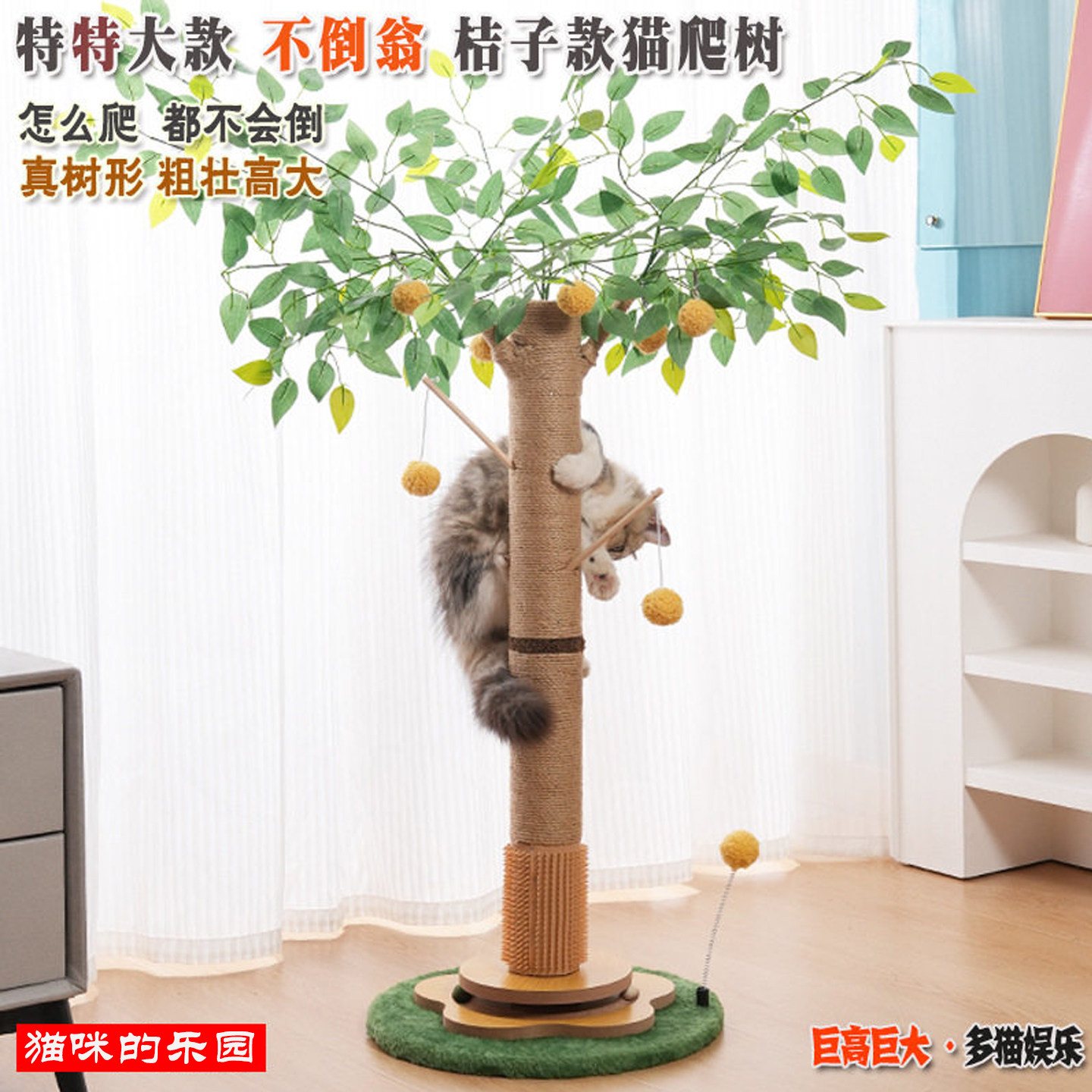 大号猫爬架树小型不占地猫抓板磨抓猫窝抓柱幼猫玩具cat tree