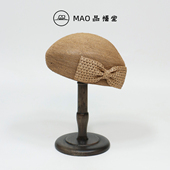 饰气质名媛复古帽子 优雅编织贝雷帽女春夏蝴蝶结装 MAO品帽堂 时尚