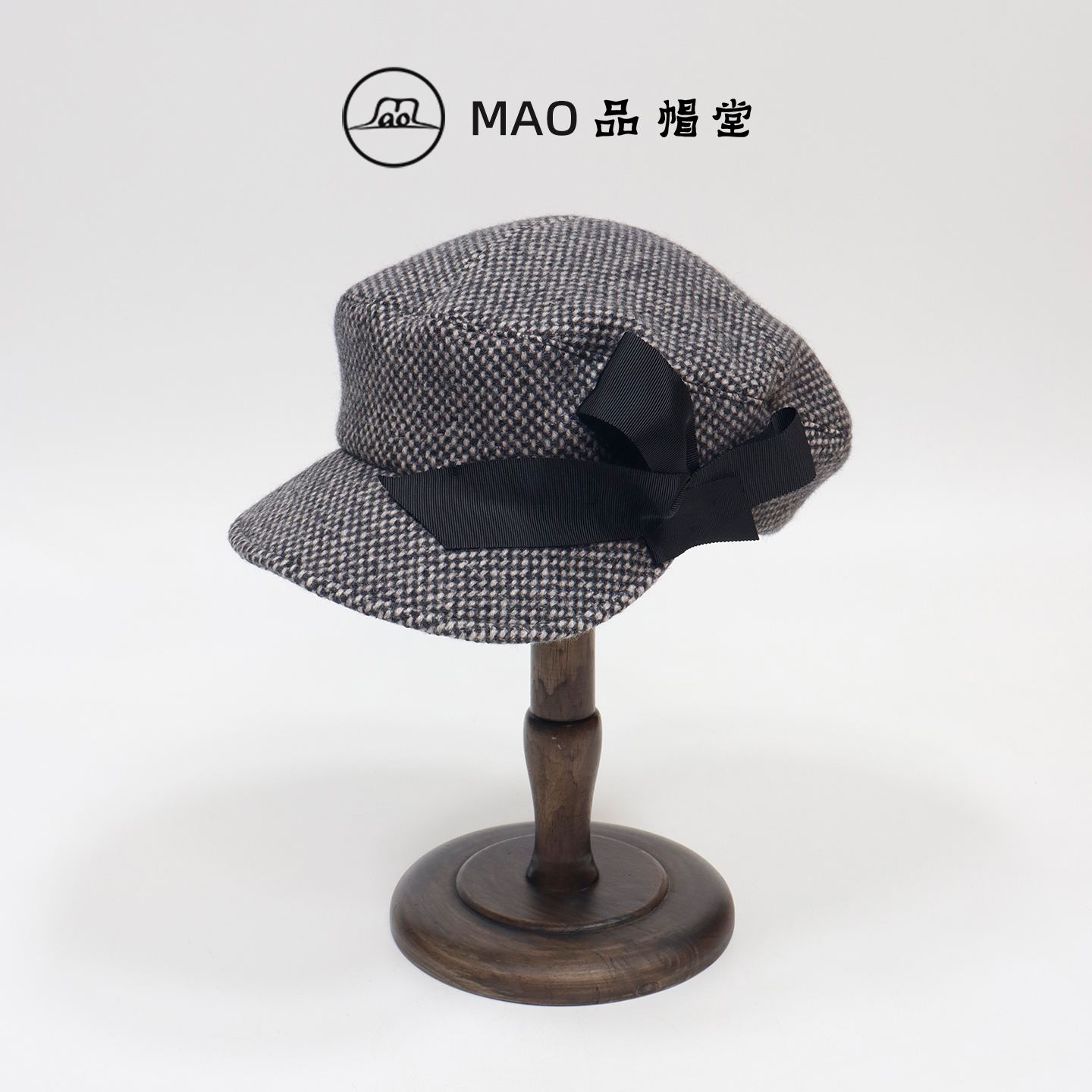 蝴蝶结报童帽女士秋冬新款八角帽