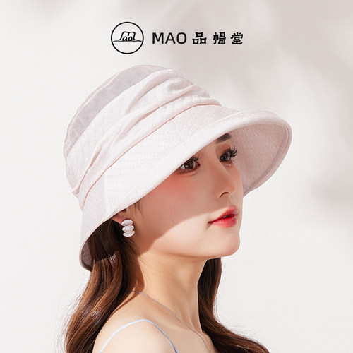 轻薄透气遮阳帽女春夏时尚渔夫帽