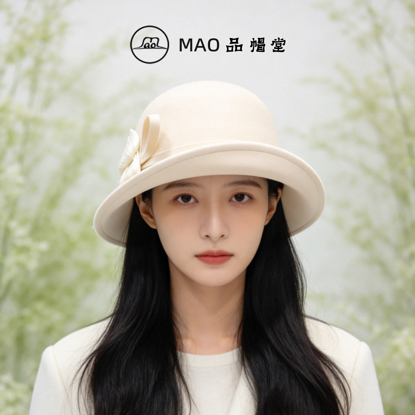 MAO品帽堂秋冬羊毛法式女盆帽